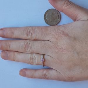 Pink Uranium sterling silver ring size 6